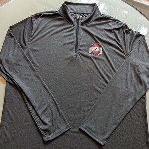 OHIO STATE BUCKEYES Long Sleeve Zip Collar TEE  Men Size XXL 2XL  #119